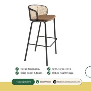 KURSI BAR ROTAN BLACK MATTE