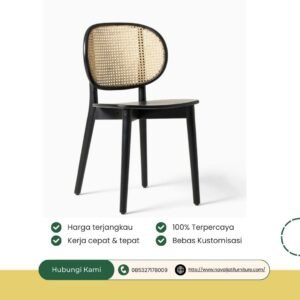 KURSI SANDARAN ROTAN HITAM
