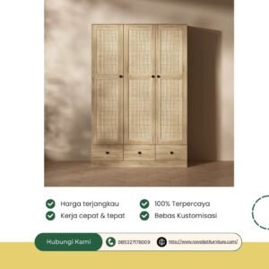 ZANNERY ALMARI 3 PINTU BERLACI