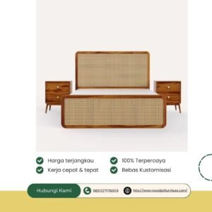 TEMPAT TIDUR MINIMALIS KOMBINASI ROTAN