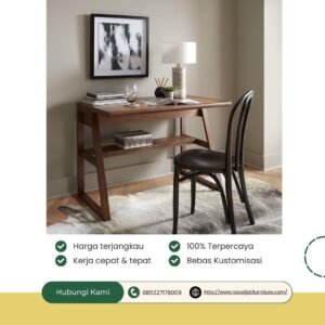 SET MEJA BELAJAR ANAK KAYU JATI