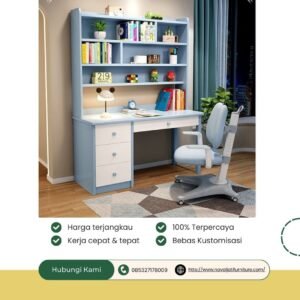 MEJA BELAJAR WARNA BIRU