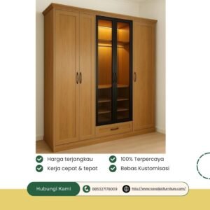 LEMARI MINIMALIS KOMBINASI KACA