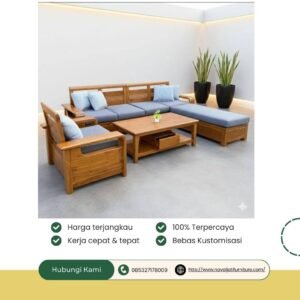 KURSI SUDUT KAYU MINIMALIS