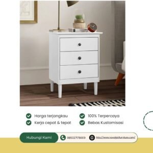 NAKAS WARNA PUTIH 3 LACI