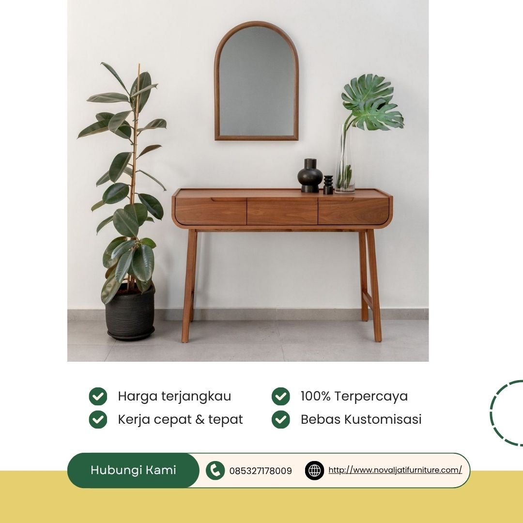 MEJA KONSUL JATI 3 LACI RETRO