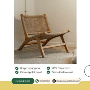 KURSI SANTAI ROTAN KAYU JATI