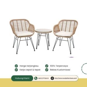 KURSI TERAS ROTAN RANGKA BESI