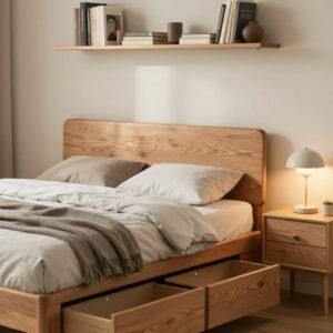 TEMPAT TIDUR KAYU JATI LACI KANAN KIRI
