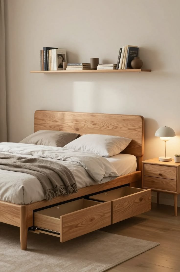 TEMPAT TIDUR KAYU JATI LACI KANAN KIRI