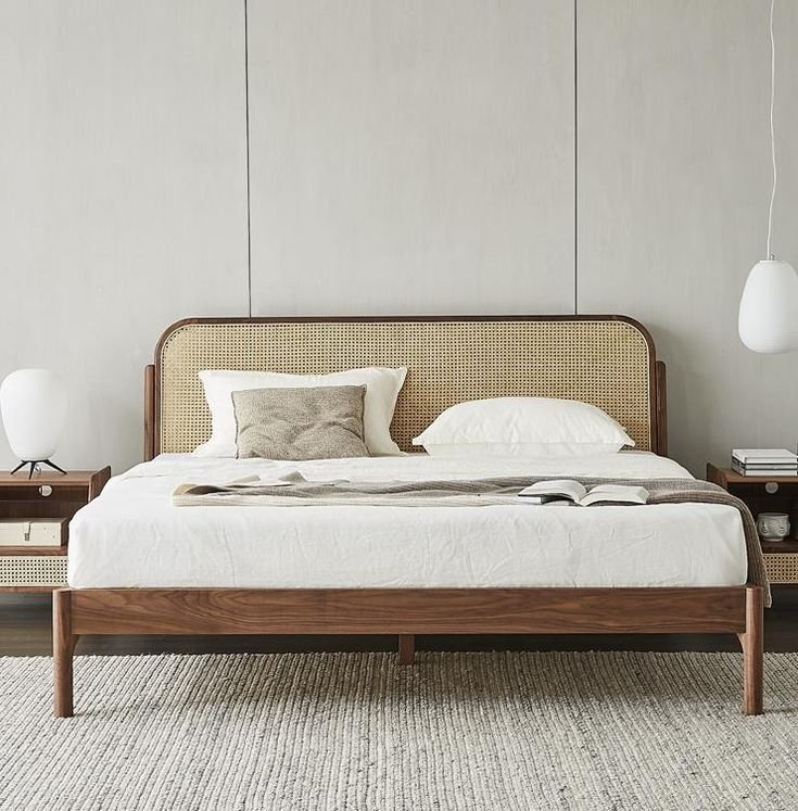TEMPAT TIDUR KOMBINASI KAYU JATI DAN ROTAN SINTETIS